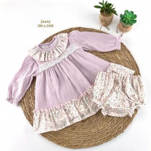 “Flor lavanda “ jesusito y braguita bebé niña  [1]
