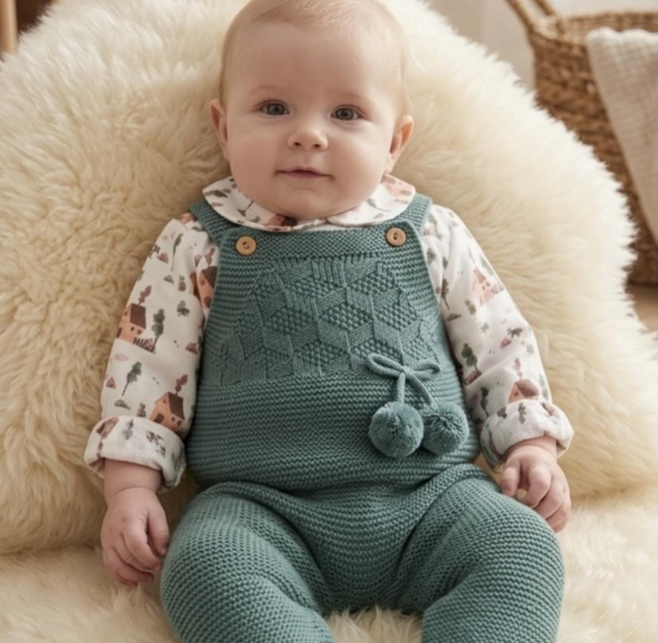 Conjunto peto lana verde