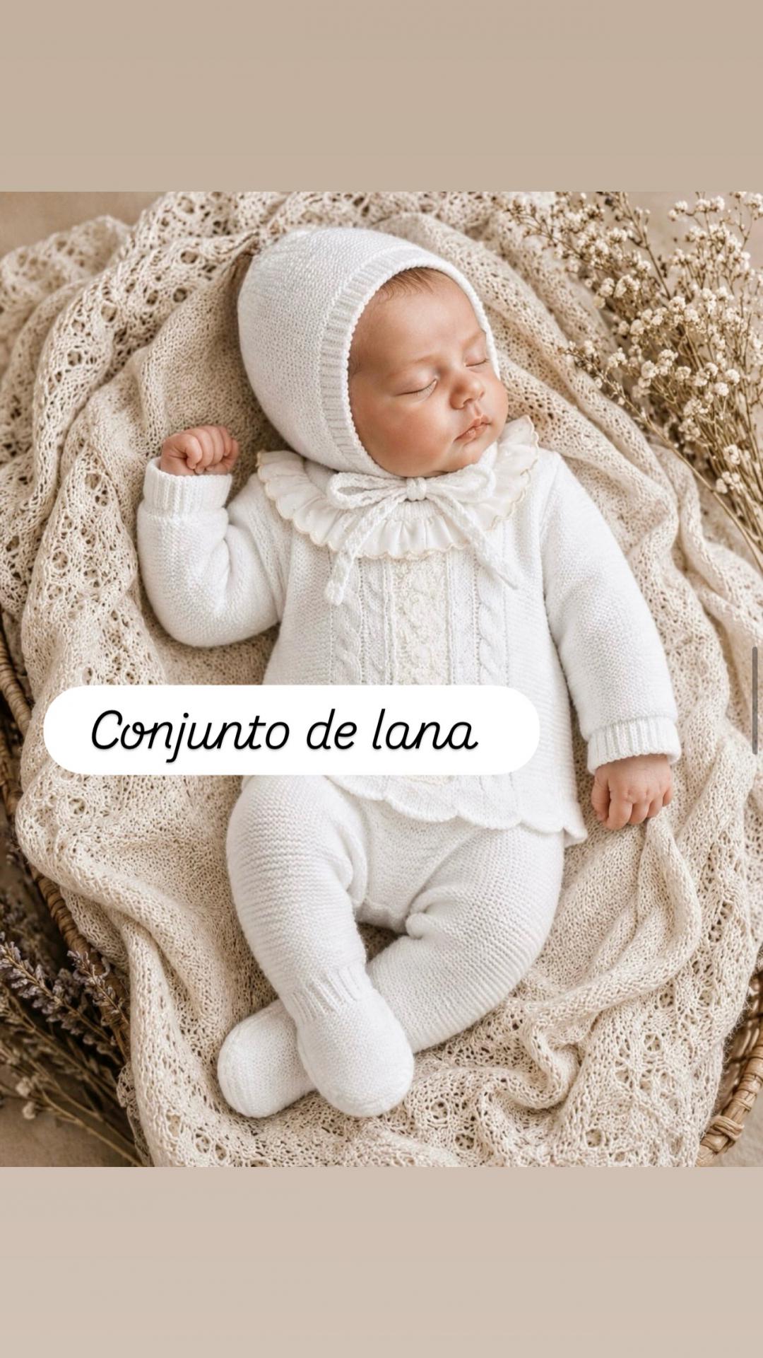 Conjunto lana 3 piezas crudo