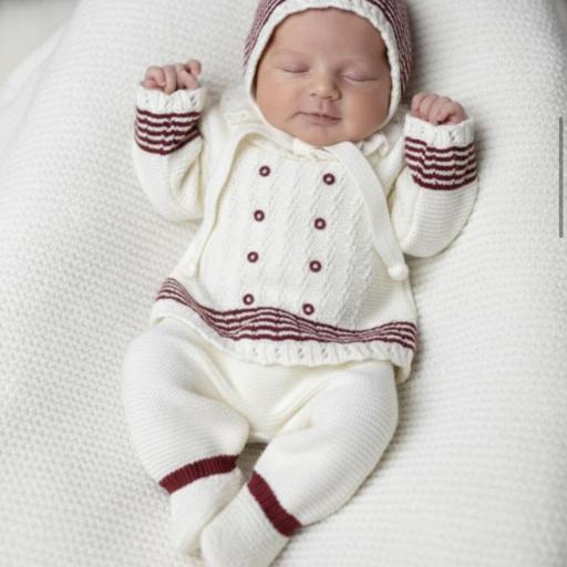 Conjunto lana 3 piezas crudo granate  [0]