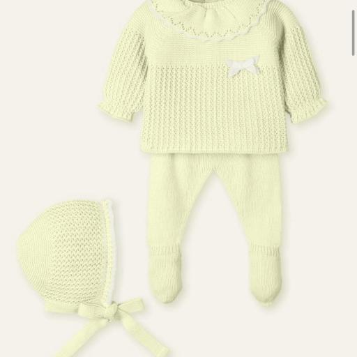 Conjunto de lana de tres piezas Mac Ilusión – Amarillo
