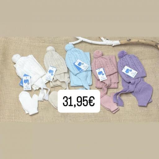 Gorro bufanda y manoplas