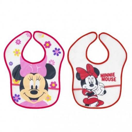 Pack 2 baberos minnie plastificados 