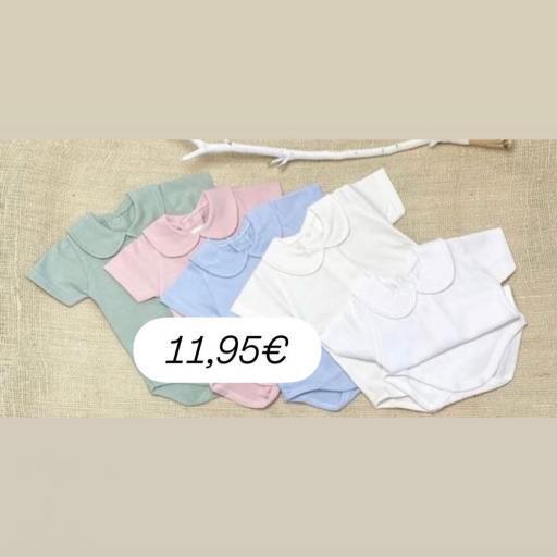 Body manga corta cuello bebé 