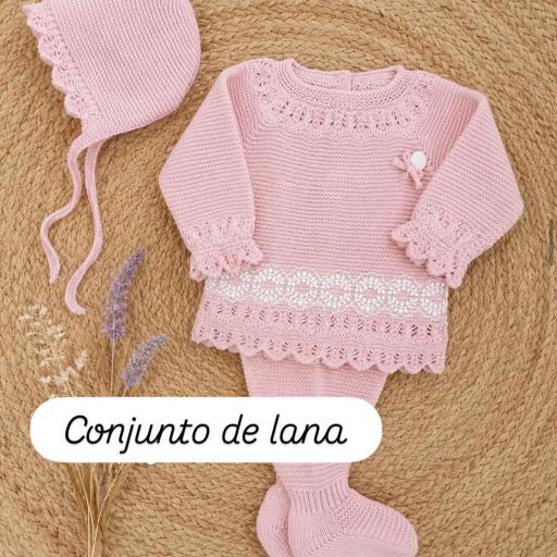 Conjunto lana 3 piezas verde