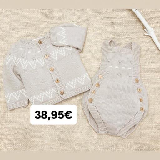 Conjunto lana 2 piezas “cenefa piedra”