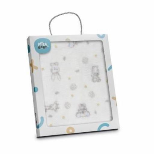 Manta estampada celeste coche o minicuna 