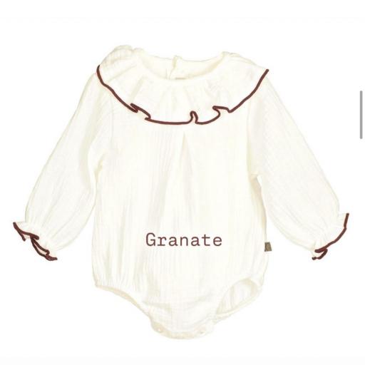 Pelele Bambula natural/ granate