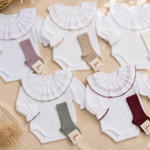 Body cuello volante blanco filo color  [0]