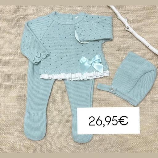 Conjunto hilo 3 piezas verde 