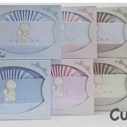 Juego franela cuna 3 piezas osito 
