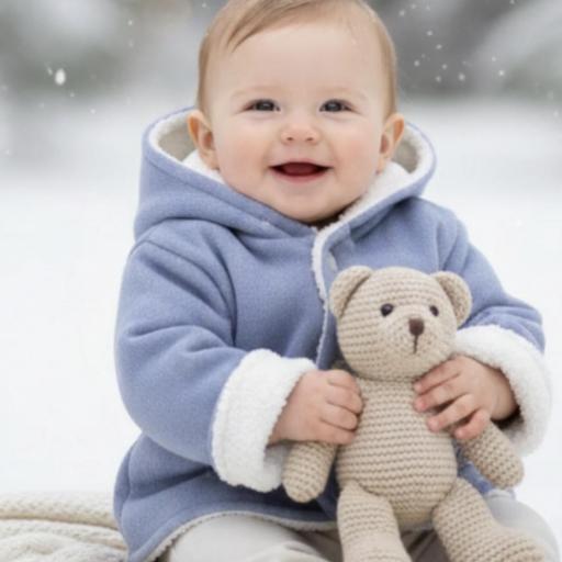 Abrigo punto azul forrado borreguito  [0]