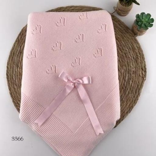 Toquilla lana corazones rosa 