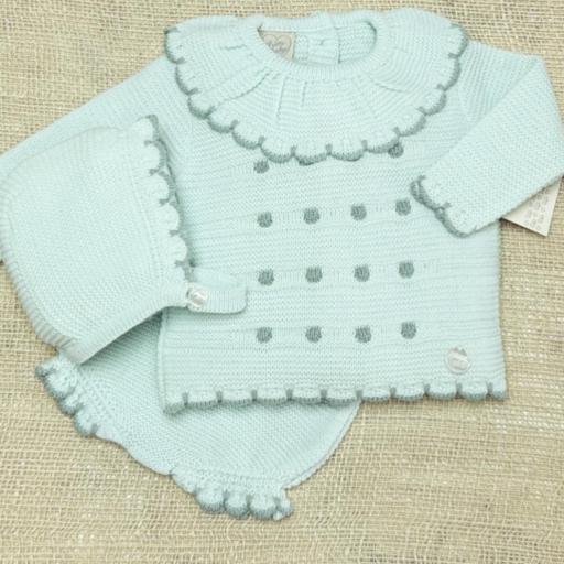 Conjunto lana 3 piezas “entre topitos” [2]