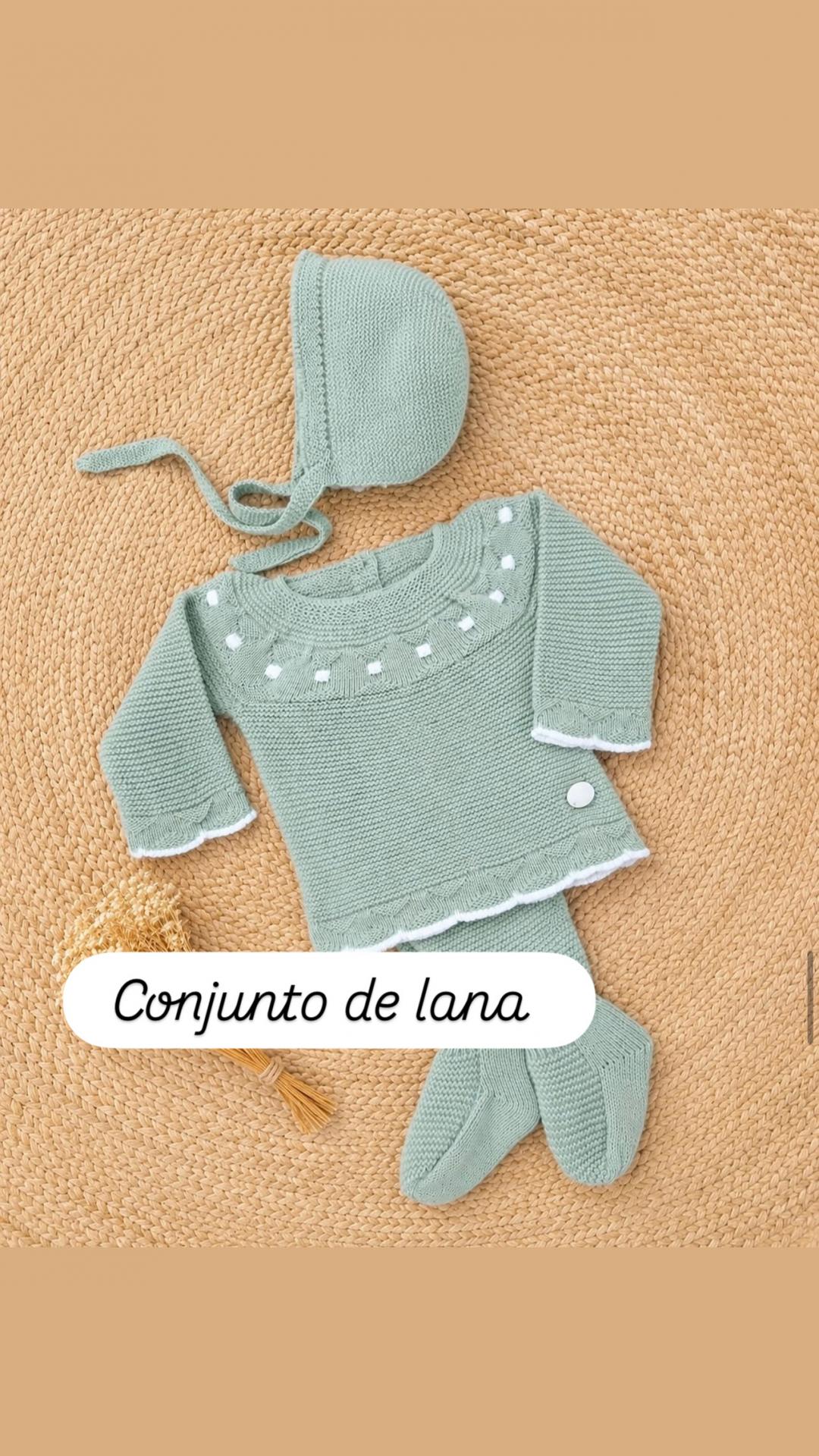 Conjunto de lana 3 piezas verde