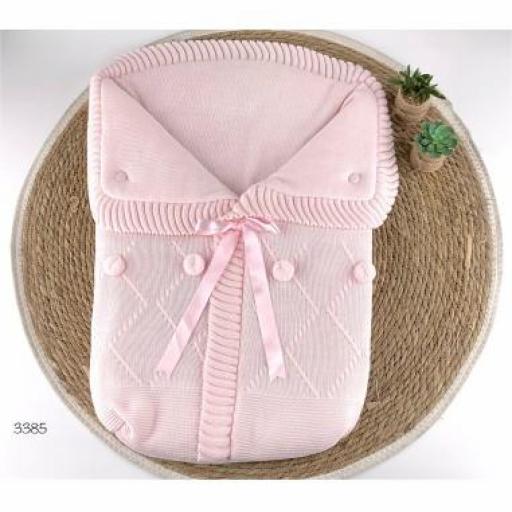 Saco de capazo lana rosa pastel 