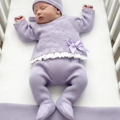 Conjunto hilo 3 piezas Malva 