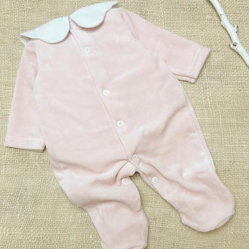 Pelele-Pijama en Suave Terciopelo Rosa Palo [1]