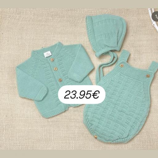 Conjunto lana 3 piezas verde 