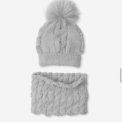 Conjunto gorro y braga de cuello lana gris Mac Ilusión  [0]