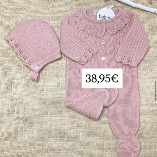 Pelele con capota Babidu – Rosa MaquillajeY 