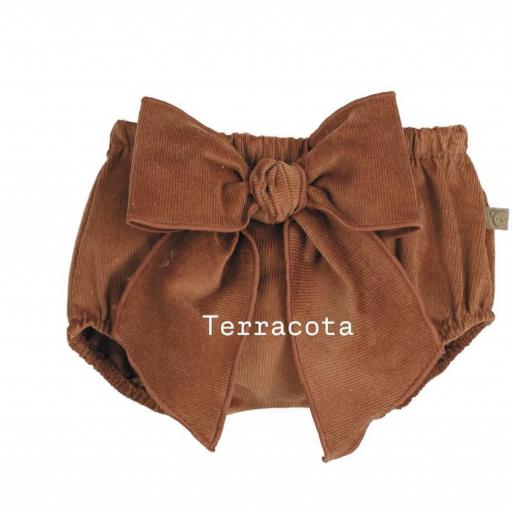 Braguita micro pana con lazo terracota