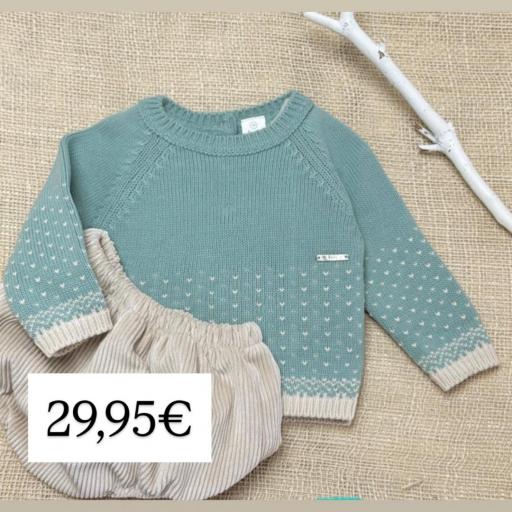 Conjunto bebé niño verde con cubrepañal 