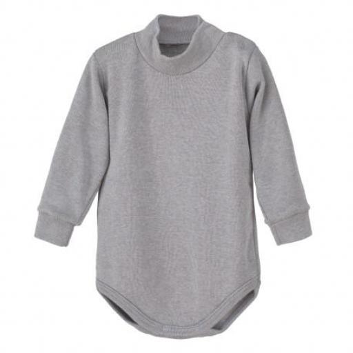 Body bebé cuello semicisne gris 
