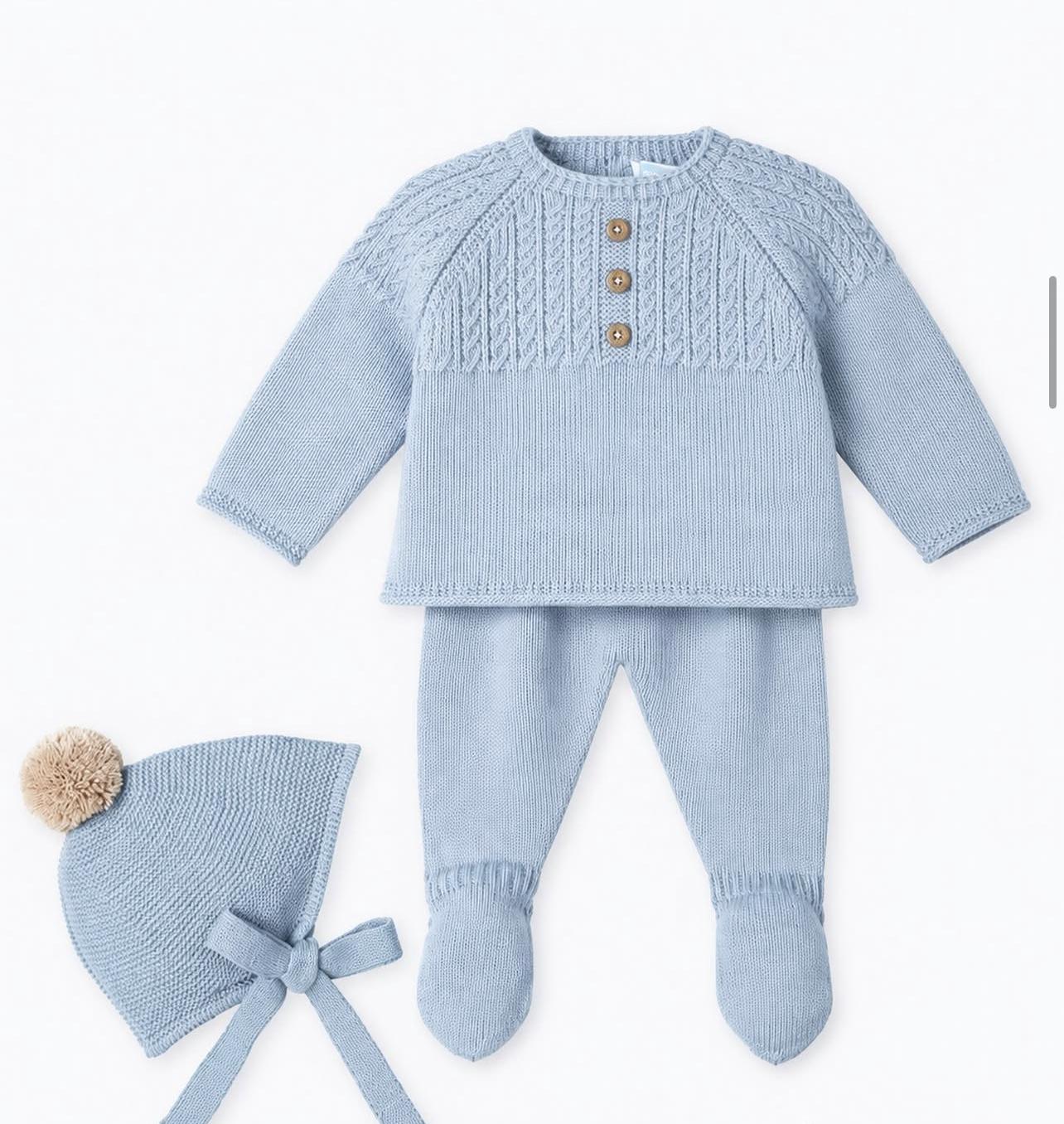 Conjunto lana 3 piezas nube