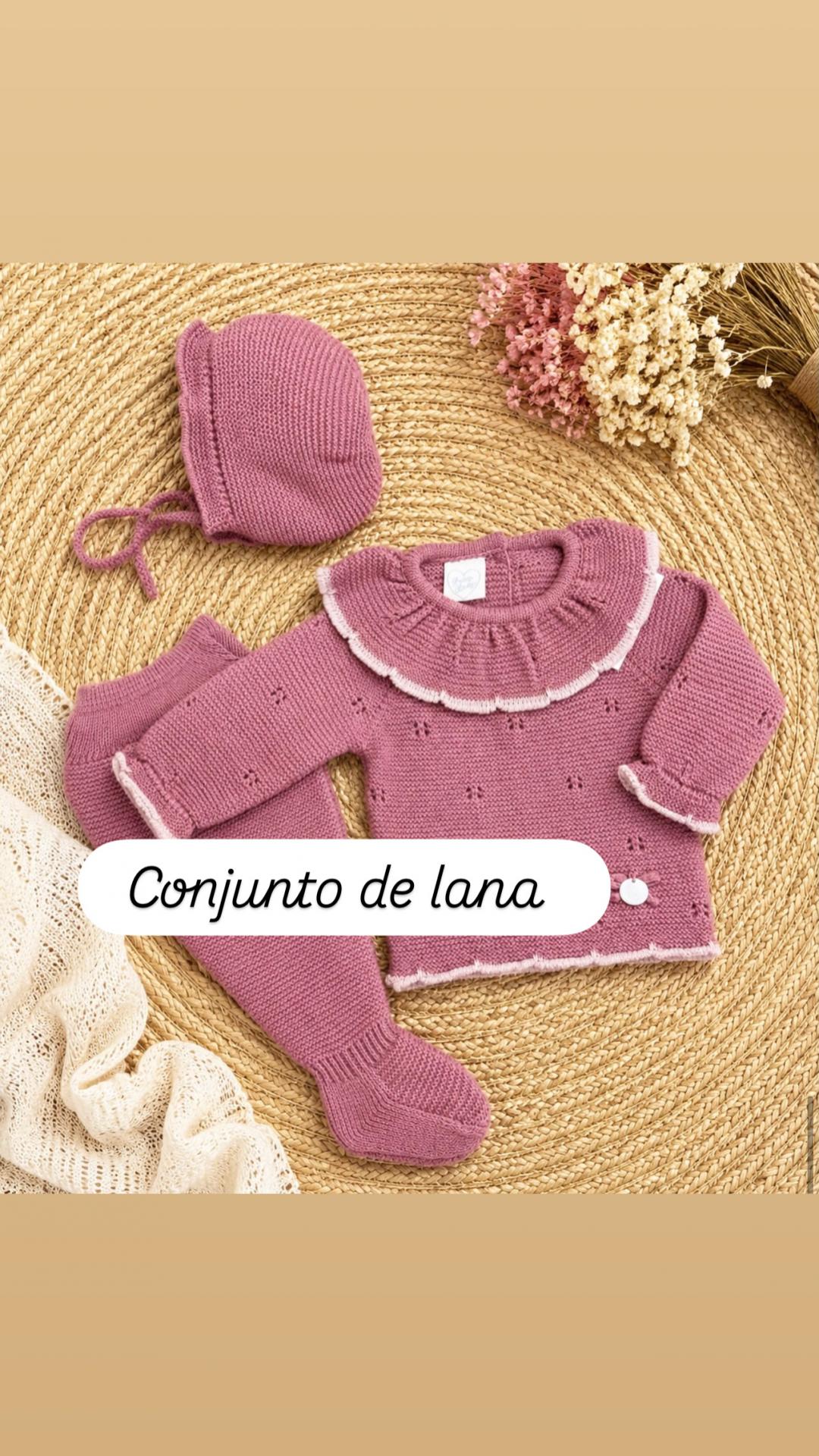 Conjunto lana 3 piezas cereza