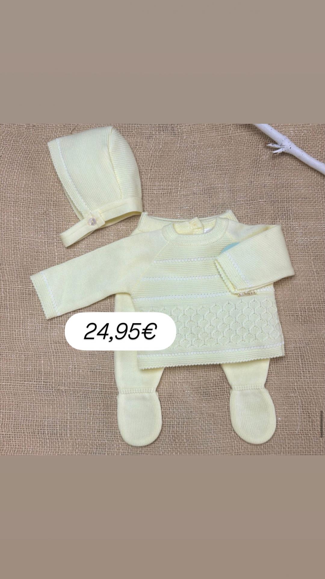 Conjunto lana 3 piezas amarillo