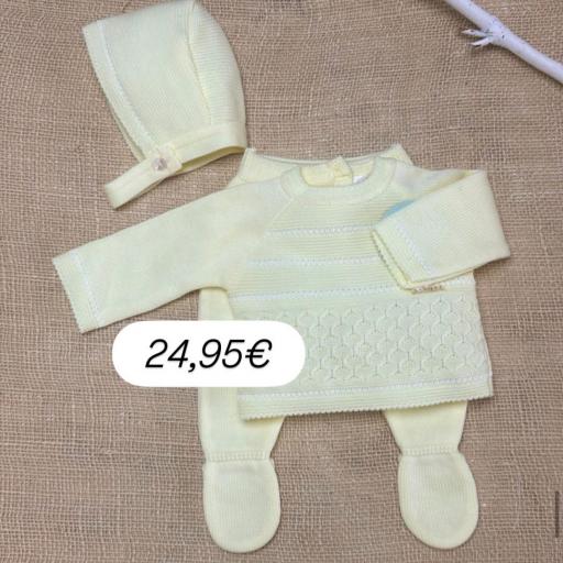 Conjunto lana 3 piezas amarillo