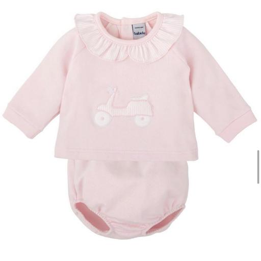 Conjunto afelpado para bebé Babidu – Rosa bebé