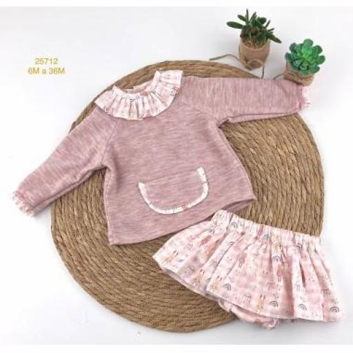 Conjunto dos piezas "Muñequitos Rosados"
