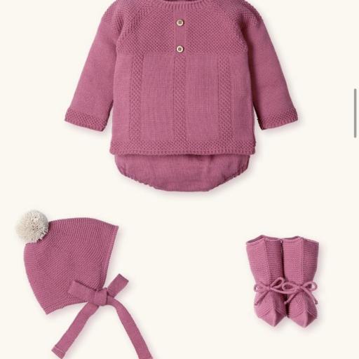 Conjunto lana 4 piezas Arandano