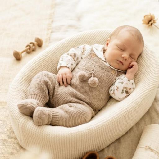 Conjunto peto lana camel 