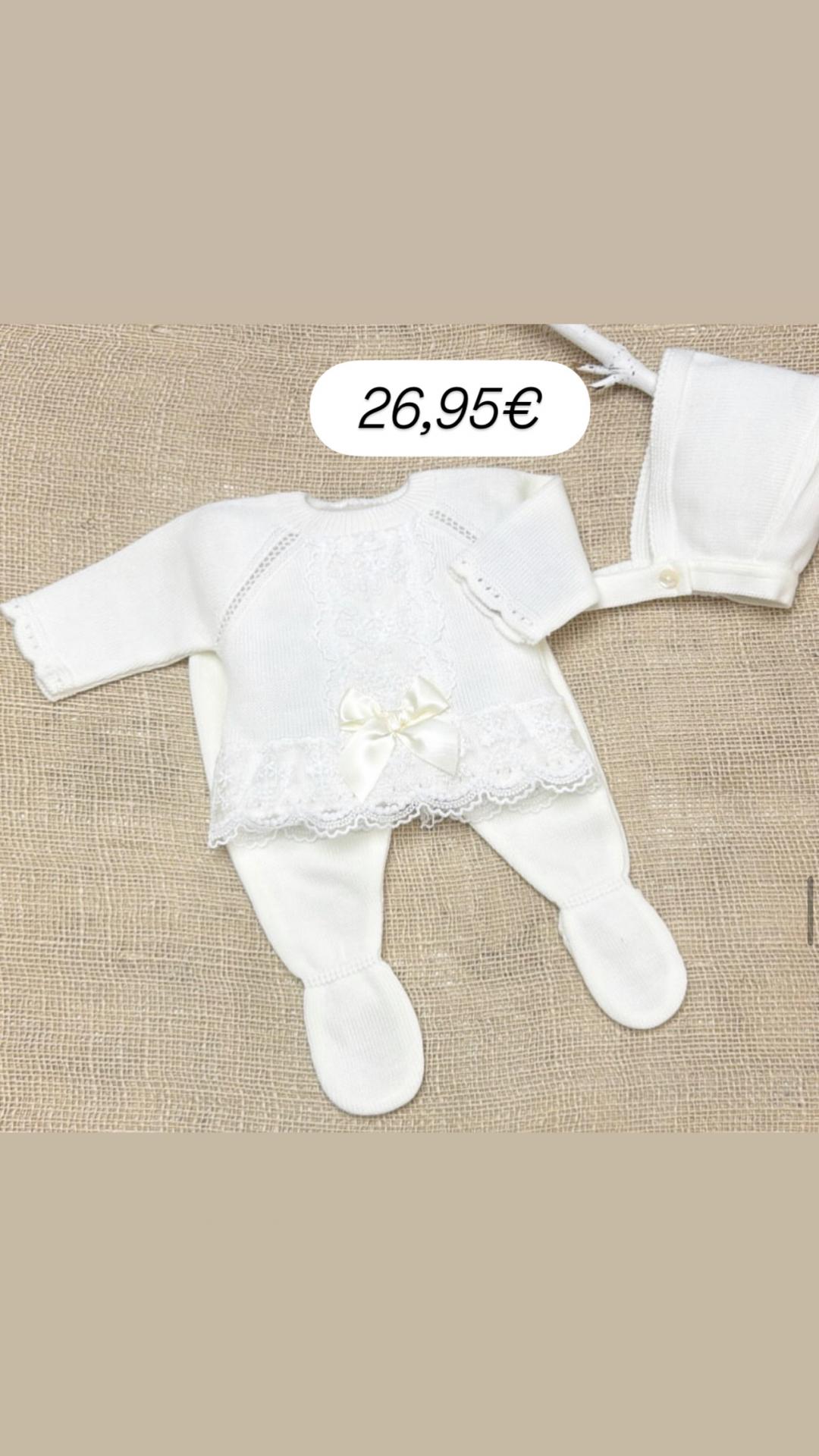 Conjunto lana 3 Piedad crudo