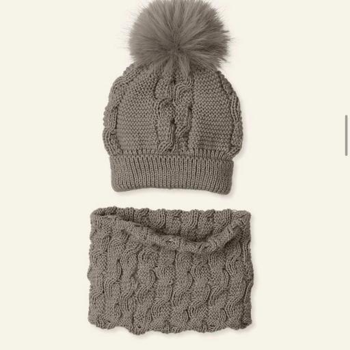 Conjunto gorro y braga de cuello lana Moka Mac Ilusión 