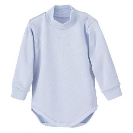 Body bebé cuello semicisne celeste