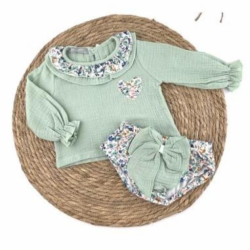 Conjunto bebé niña bambula 2 piezas  [0]