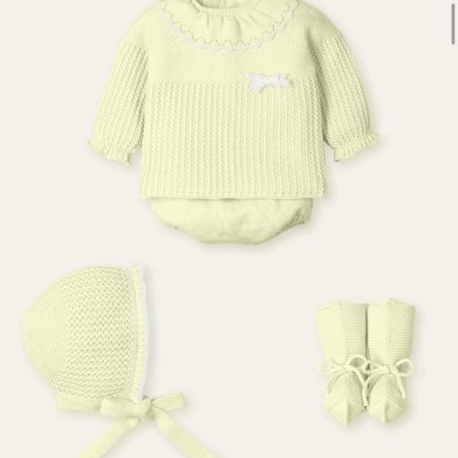 Conjunto de Lana Amarillo 4 Piezas para Bebé | Mac Ilusión