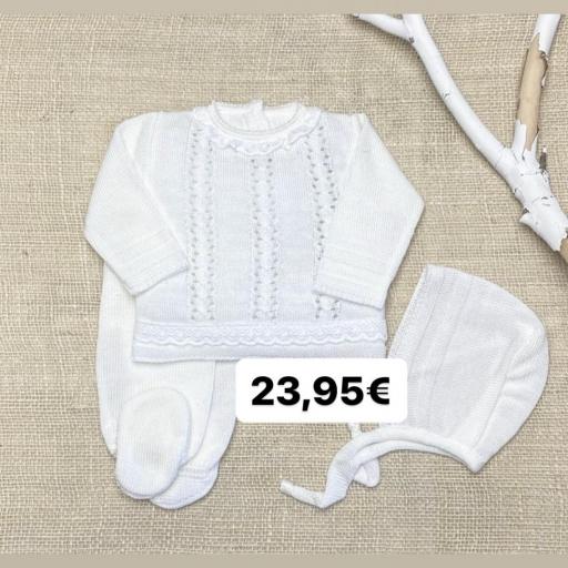 Conjunto hilo 3 meses blanco