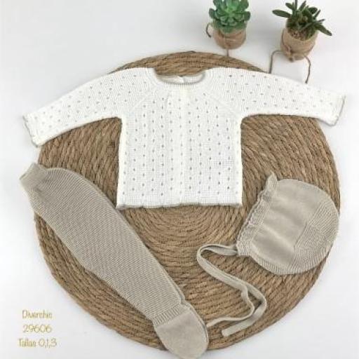 Conjunto hilo 3 piezas blanco Lino 