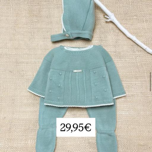 Conjunto de Lana 3 Piezas para Bebé – Color Verde