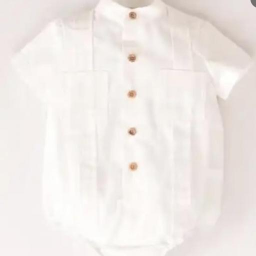 Pelele manga corta tela algodón Cocote crudo  [1]