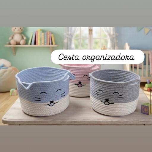 Cesta Gatito Organizador para Bebé
