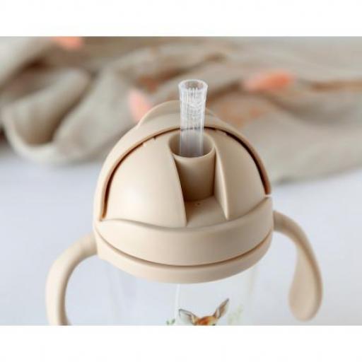 Taza aprendizaje 300 ml beige con pajita [2]