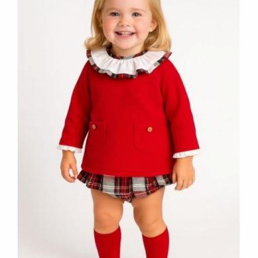Conjunto de bebé niña "Encanto en rojo con volantes" [0]