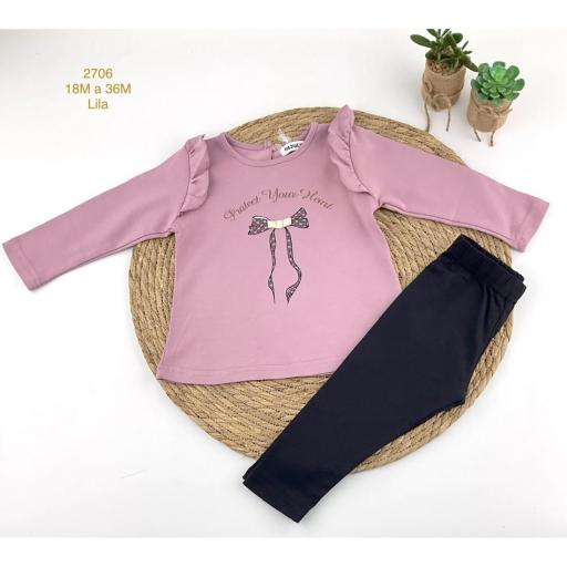 Conjunto 2 piezas bebe niña malla y camiseta  [0]