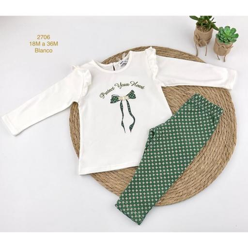 Conjunto 2 piezas bebe niña malla y camiseta  [0]